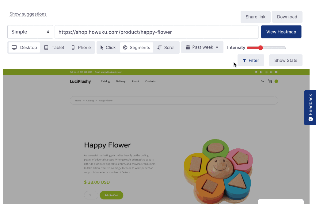 Search Heatmap Pages