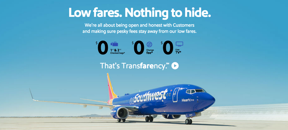 Southwest's consistency in their marketing communications contributes to high retention rates.